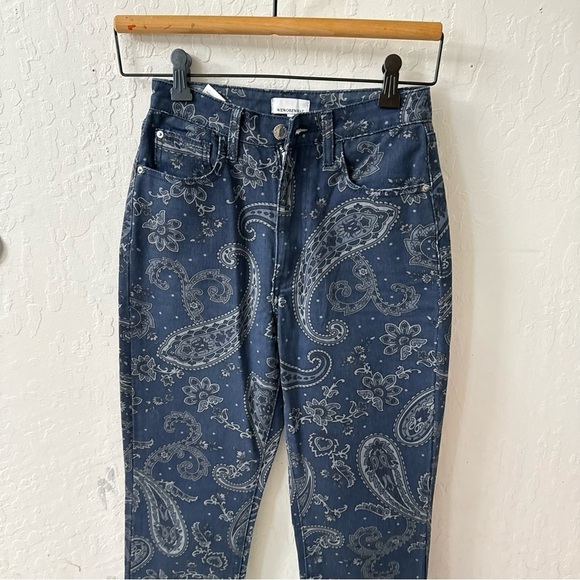 We Wore What The Icon Jean Night Sky Paisley Navy Blue Size 24 - Picture 5 of 12